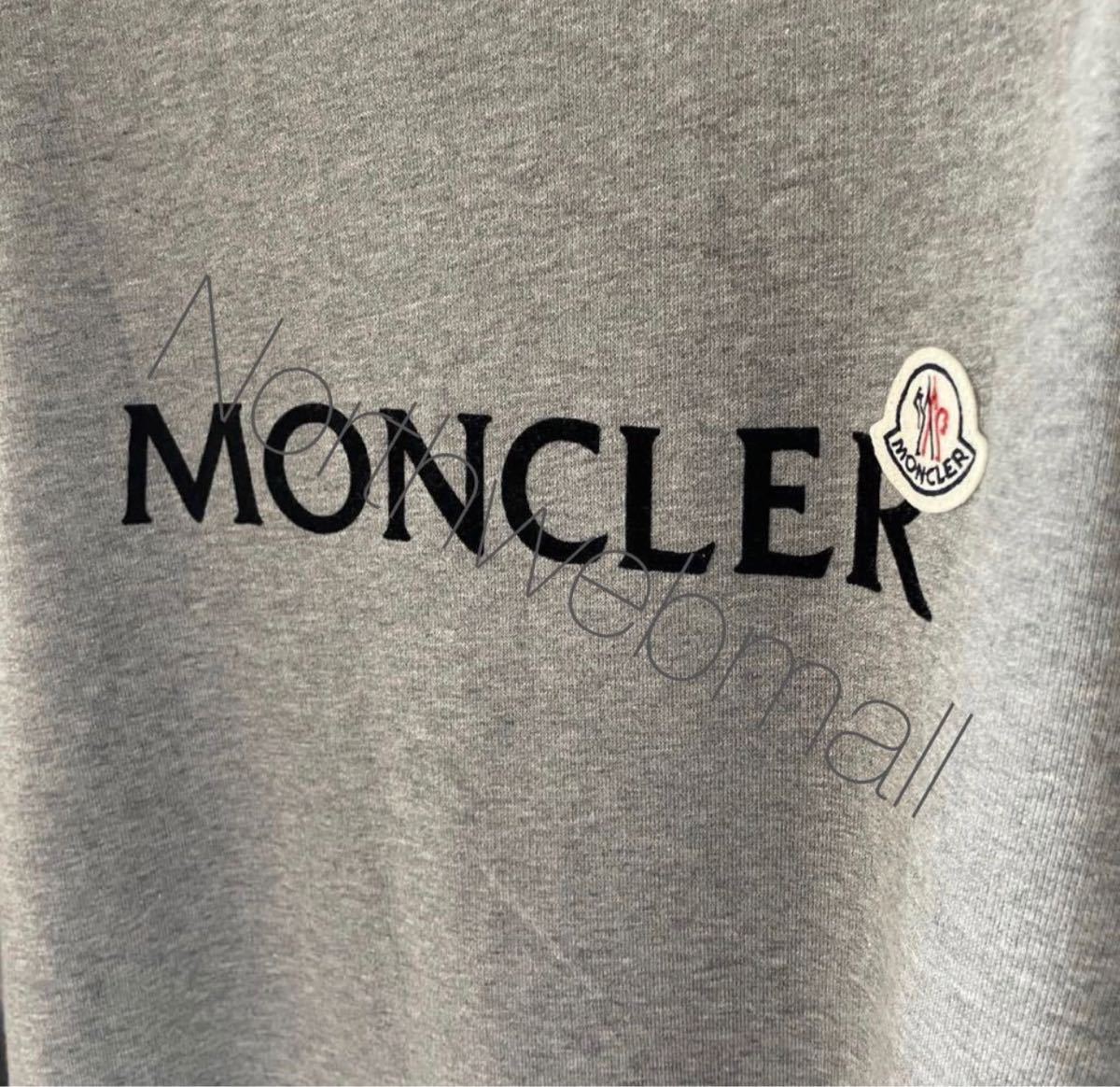 サイズM 本物保証 Moncler フロントロゴ トレーナー グレー | www