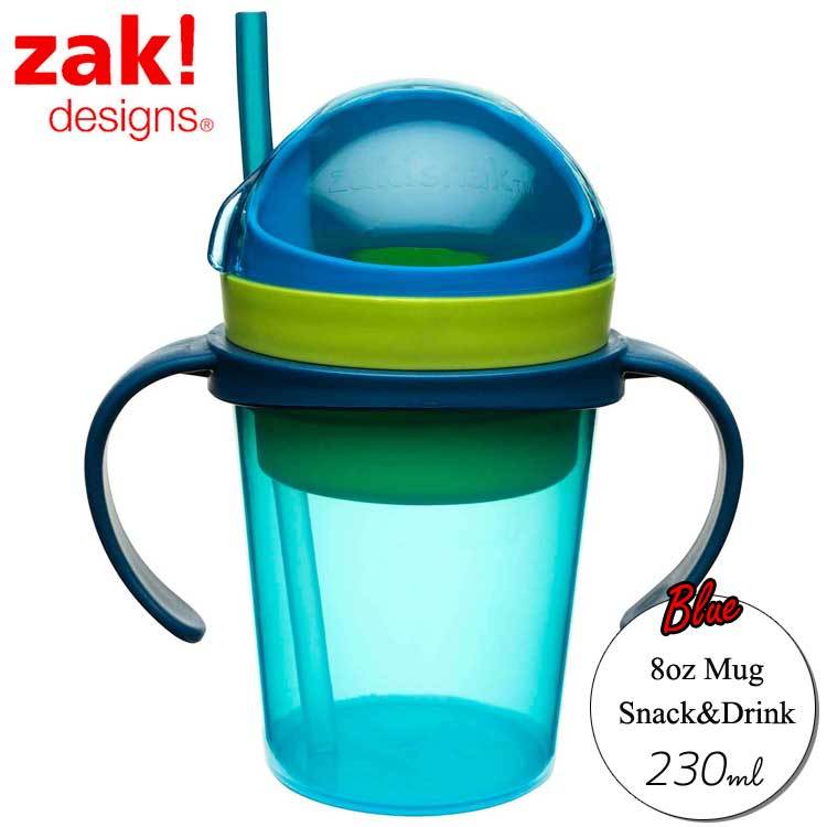 トレーニングカップ 230ml スナックカップ付き ストローマグ ブルー zak_画像1