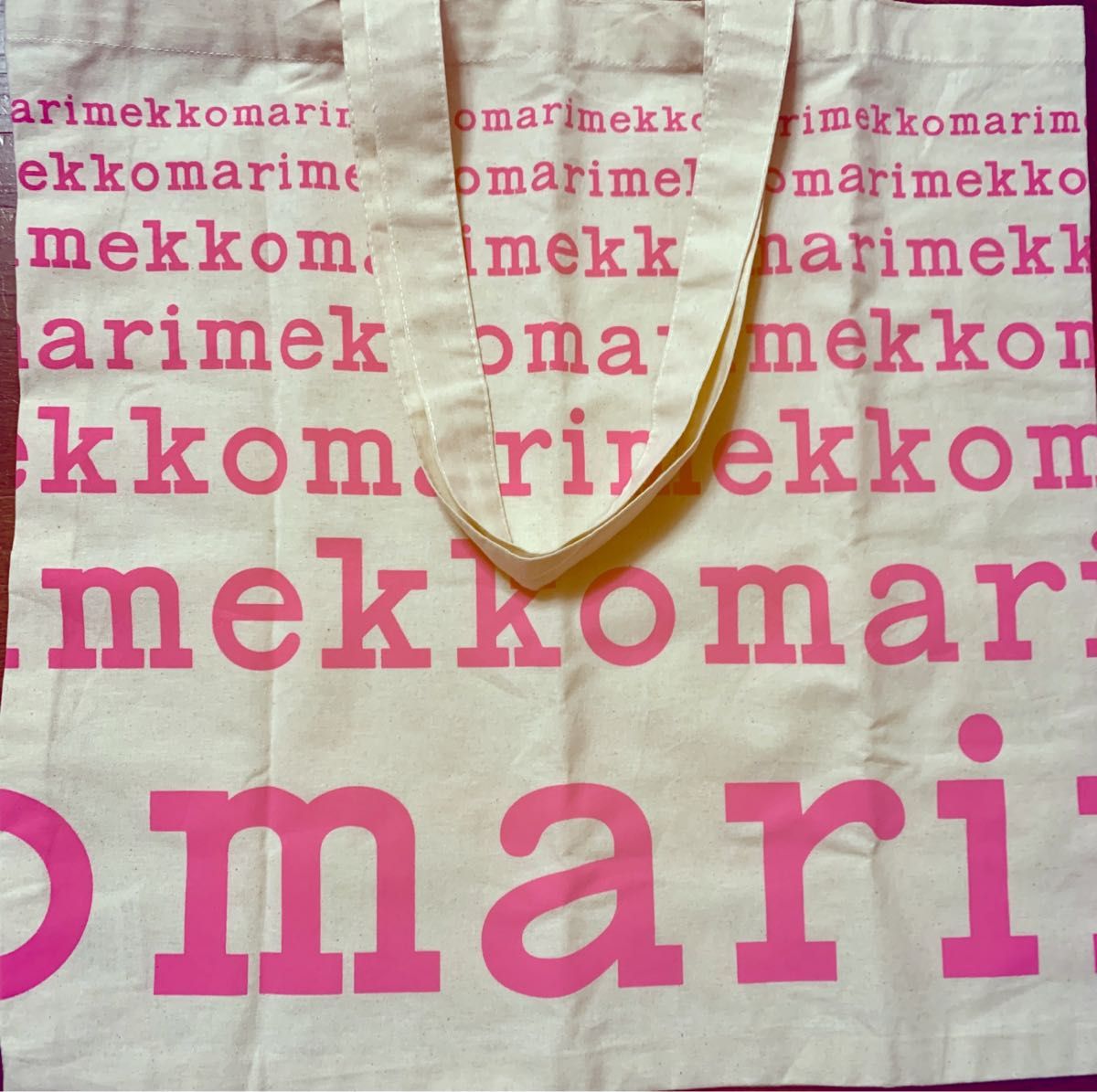 マリメッコ marimekko ノベルティ トートバッグ ピンクロゴ エコ マリメッコ marimekko ノベルティ トートバッグ ピンクロゴ エコ