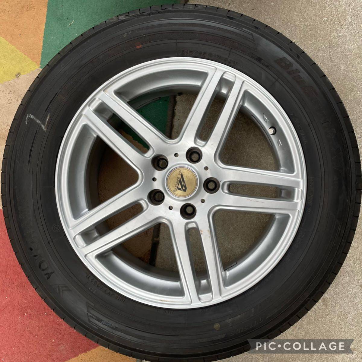 (商品番号457)Az sports 社外アルミホイール。バリ山国産タイヤ 17 インチ+38 pcd114.3/5H 215/65R17 Yokohamaタイヤ4本 セット。 _画像7