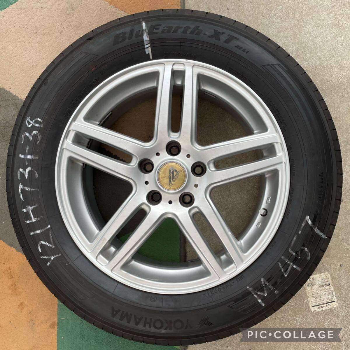 (商品番号457)Az sports 社外アルミホイール。バリ山国産タイヤ 17 インチ+38 pcd114.3/5H 215/65R17 Yokohamaタイヤ4本 セット。 _画像6