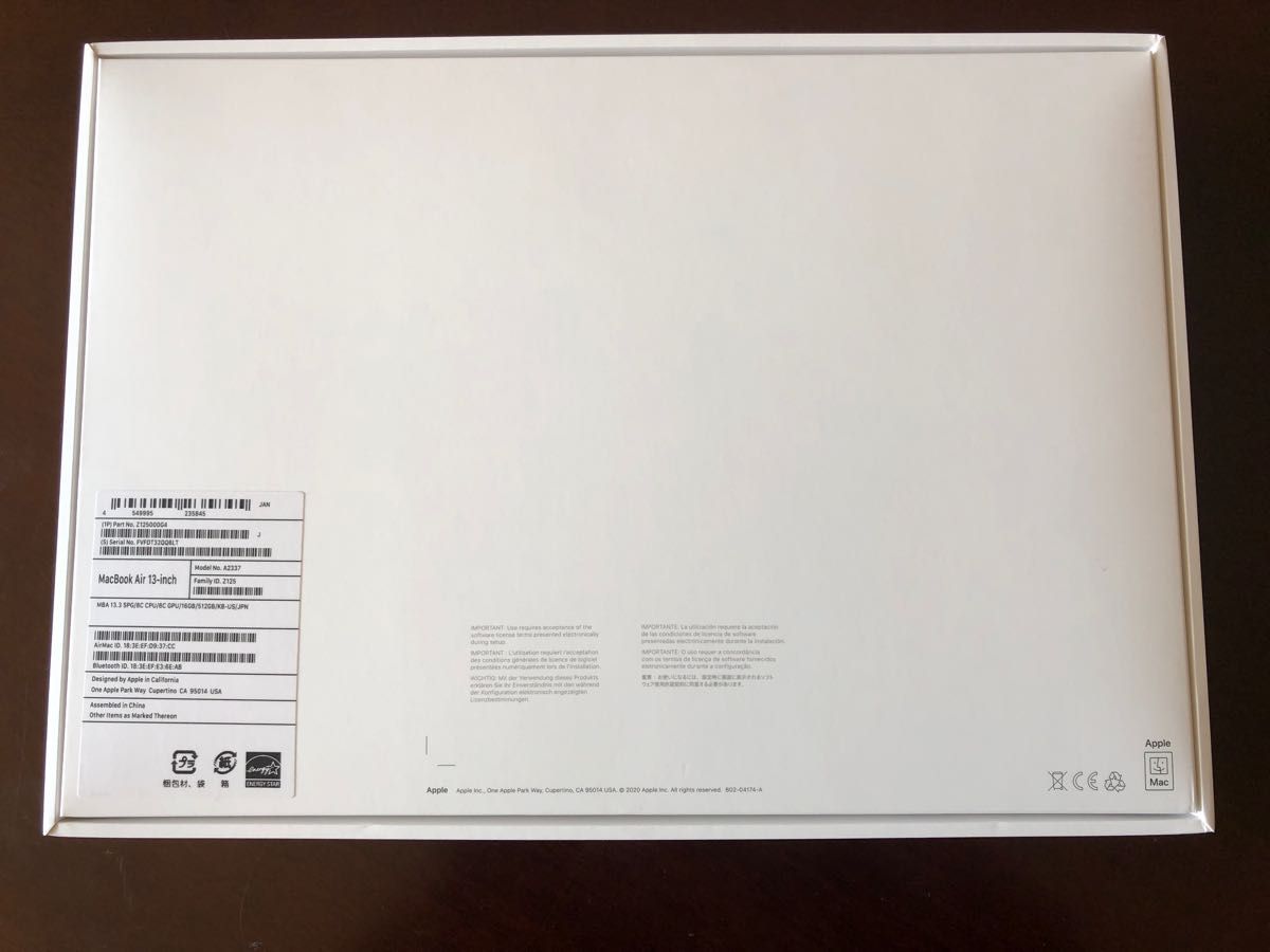MacBook Air M1 USキーボード 8コアCPU 8コアGPU 16GBユニファイド