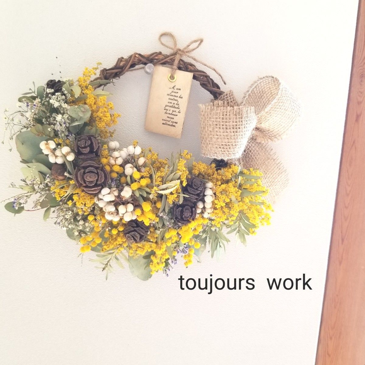 ◇ミモザのリース◇ナチュラルリース◇ハーフリース◇ | noonanwaste.com