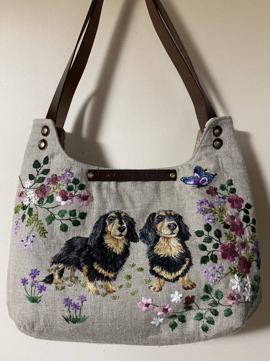 Yahoo!オークション - ハンドメイド 手刺繍 ショルダーバッグ トート
