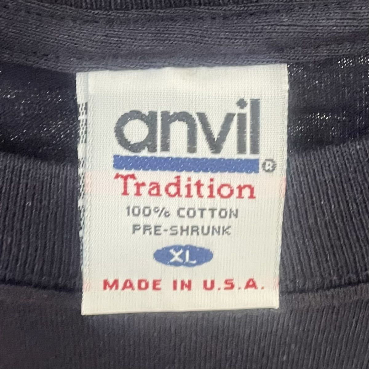 deadstock Made in USA anvil tradition 半袖Tシャツ XL ネイビー 無地 heavy weight 5.4ozの画像4