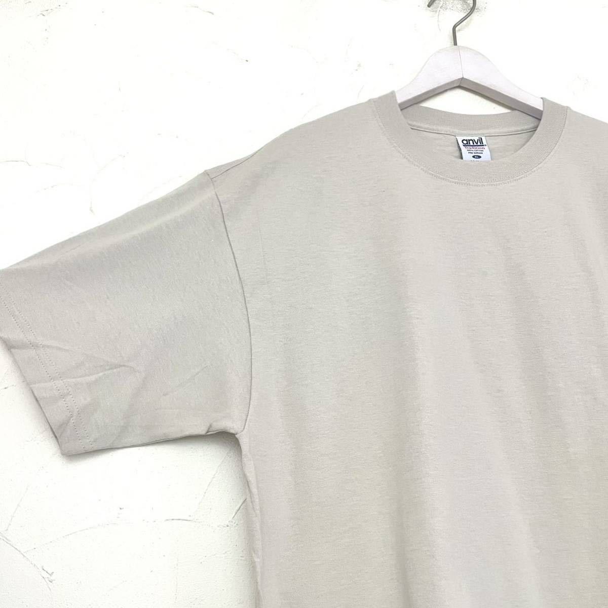 deadstock Made in USA anvil XL ベージュ 無地 半袖Tシャツ tradition heavyweight 5.4ozの画像3