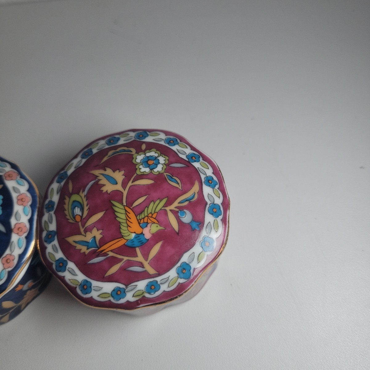 【送料無料】SILK ROAD TAKAHASHI シルクロード タカハシ 小物入れ 2個 小皿 色絵 豆皿 ペイント ユーズド まとめて アンティーク ヴィの画像4