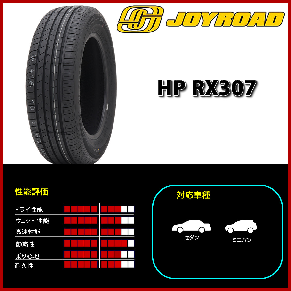 2023年製 新品 4本価格 会社宛 送料無料 195/65R15 91V 夏 JOYROAD HP RX307 レクサス プリウス ノア VOXY セレナ ステップワゴン NO,FF116_画像4