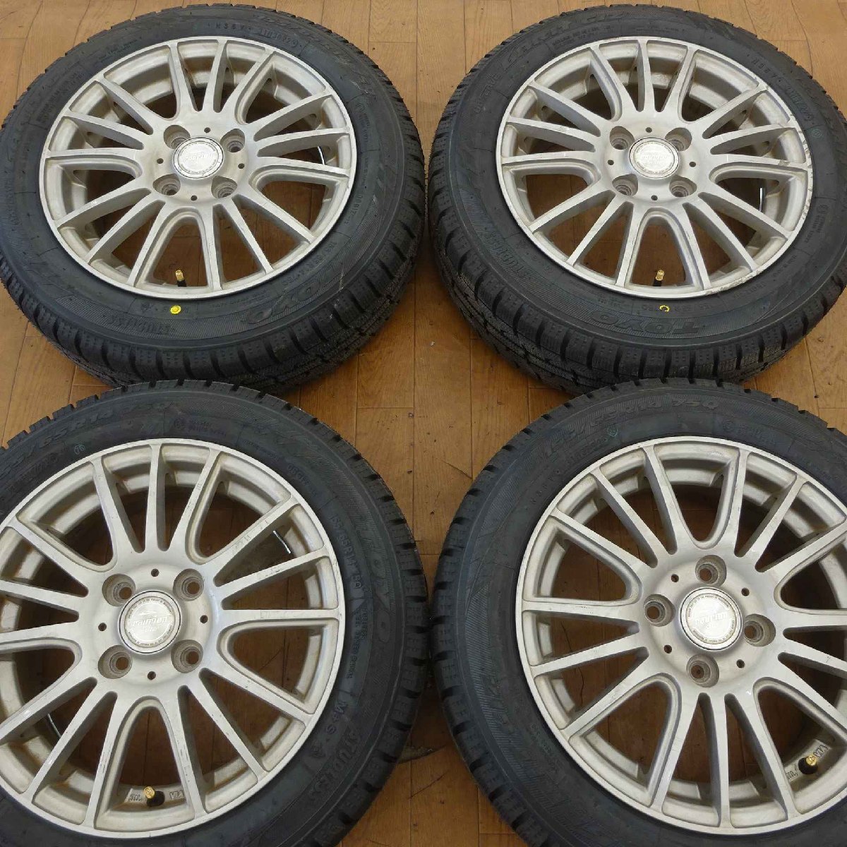 冬 新品 2022年 4本SET 会社宛 送料無料 155/65R14×5.5J 75Q トーヨー オブザーブ ガリットGIZ アルミ チューナーサイズ ワゴンR NO,E1331_画像5