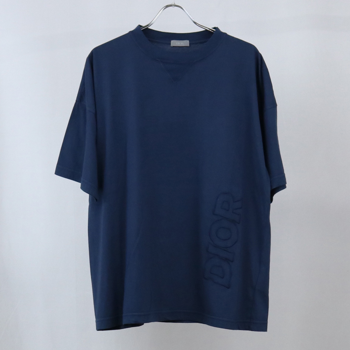 世界有名な ブルー 293J673B0773 コットン Tシャツ 刺繍ロゴ Dior 中古