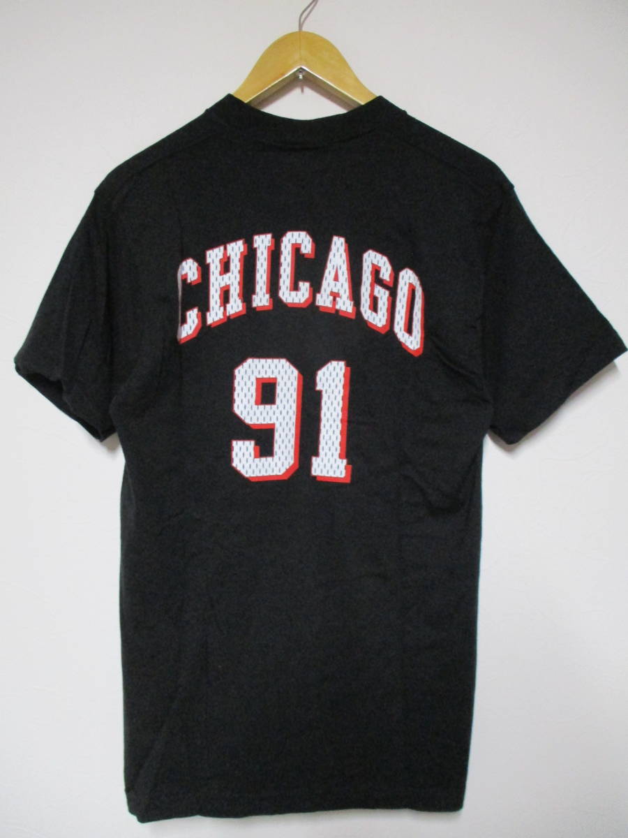 90's USA製 PRO PLAYER NBA ブルズ #91 ロッドマン Tシャツ Mサイズ 検ヴィンテージ