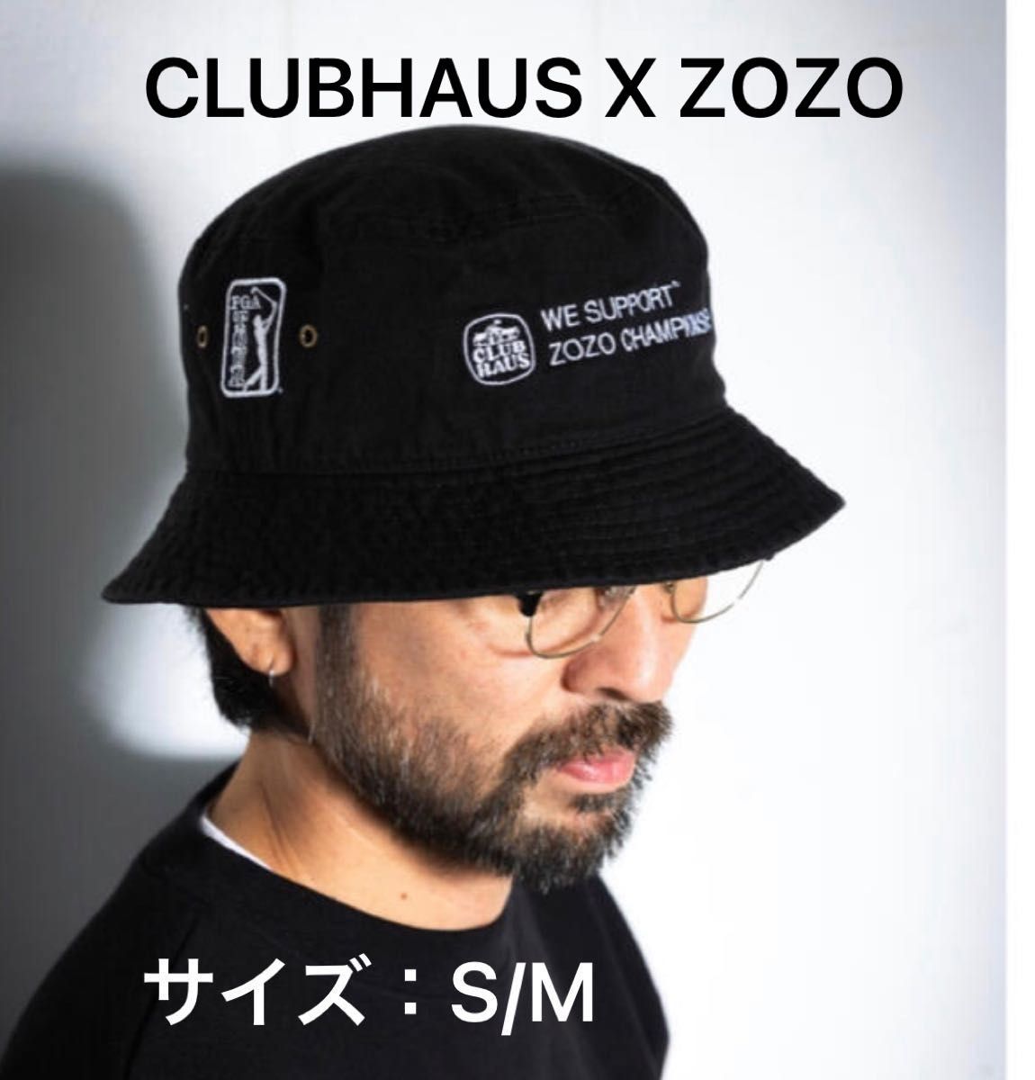 CLUBHAUS X ZOZO Bucket Hat クラブハウス ハット S/M ブラック ゴルフ