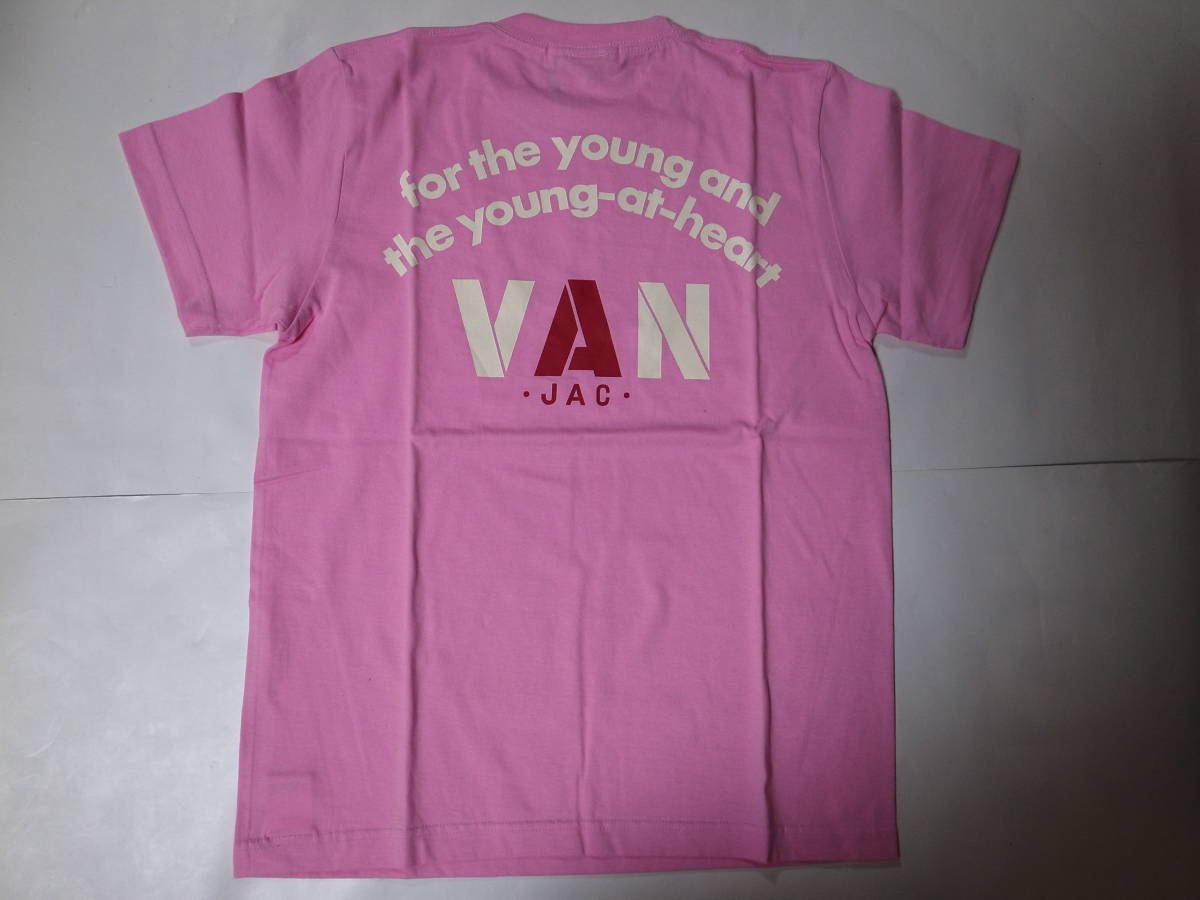 ★VAN JAC★HP限定 背面アーチロゴ Tシャツ★ピンク★M★VAN JACKET