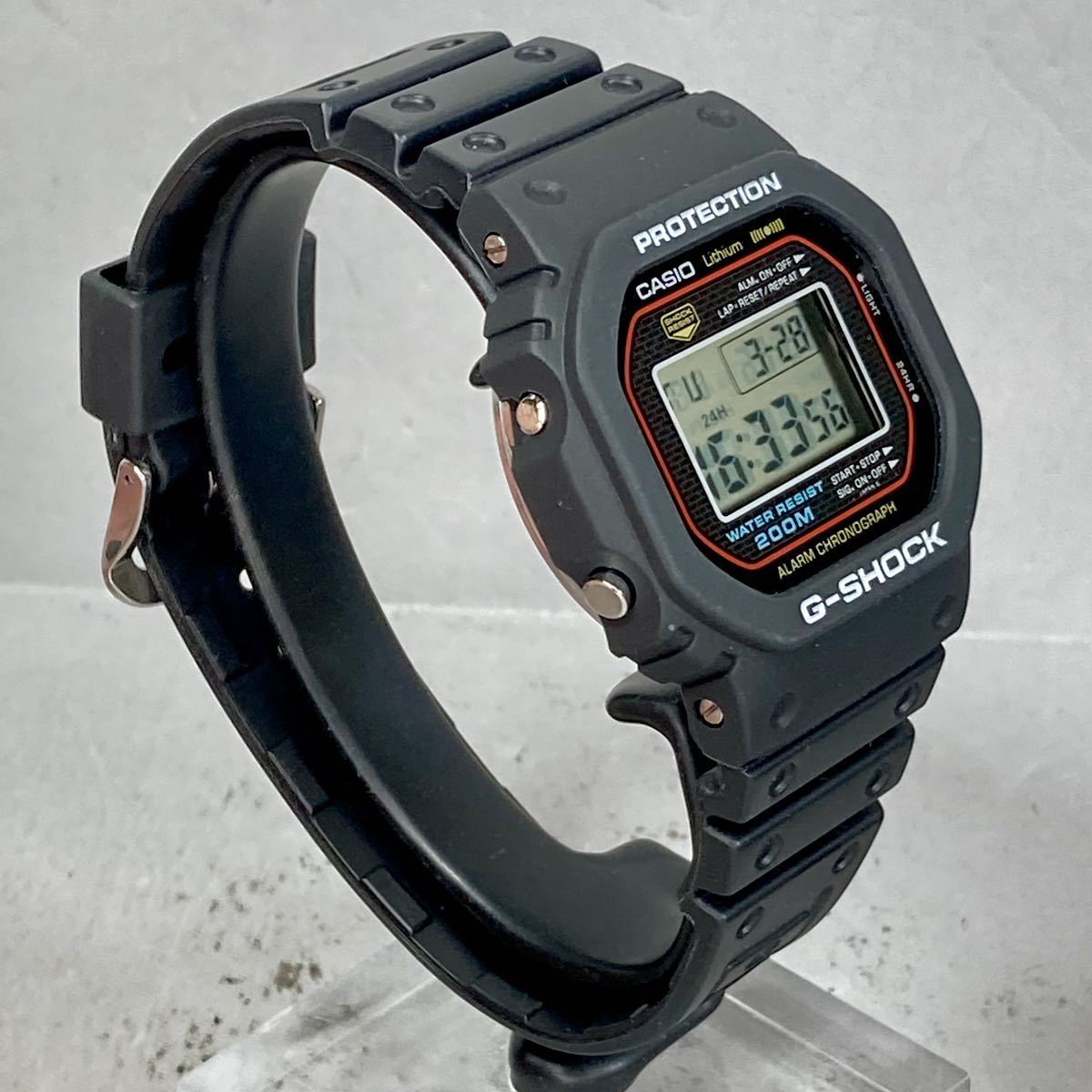 未使用同様 極美品 CASIO G-SHOCK DW-5000C-1A ファーストモデル 200M表記 メタルケース スクリューバック ブラック スクウェア スピード_画像6