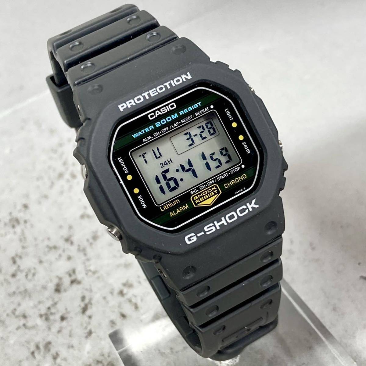 茄子紺 カシオ Gショック DW-5200C-1 ベゼル未使用 ホッケー 1984年