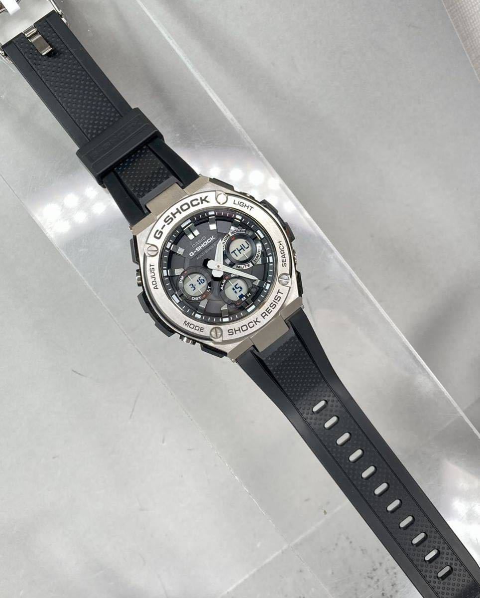 未使用同様 極美品 箱説付G-SHOCK GST-W110-1AJF G-STEEL Gスチール