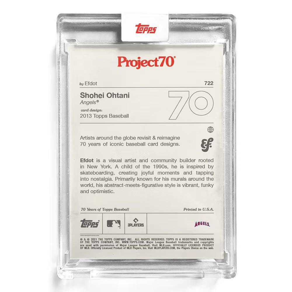 Topps Project70 Card 722 大谷翔平Shohei Ohtani by Efdot MVP MLB