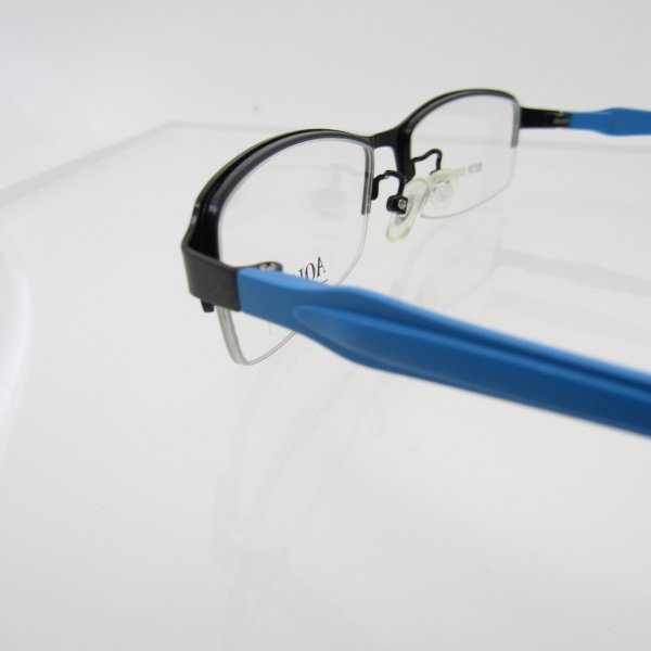 【匿名配送】メガネフレーム 眼鏡 メタル ナイロール TR90 ブラック ブルー　8039 53口17-141　N010_画像4