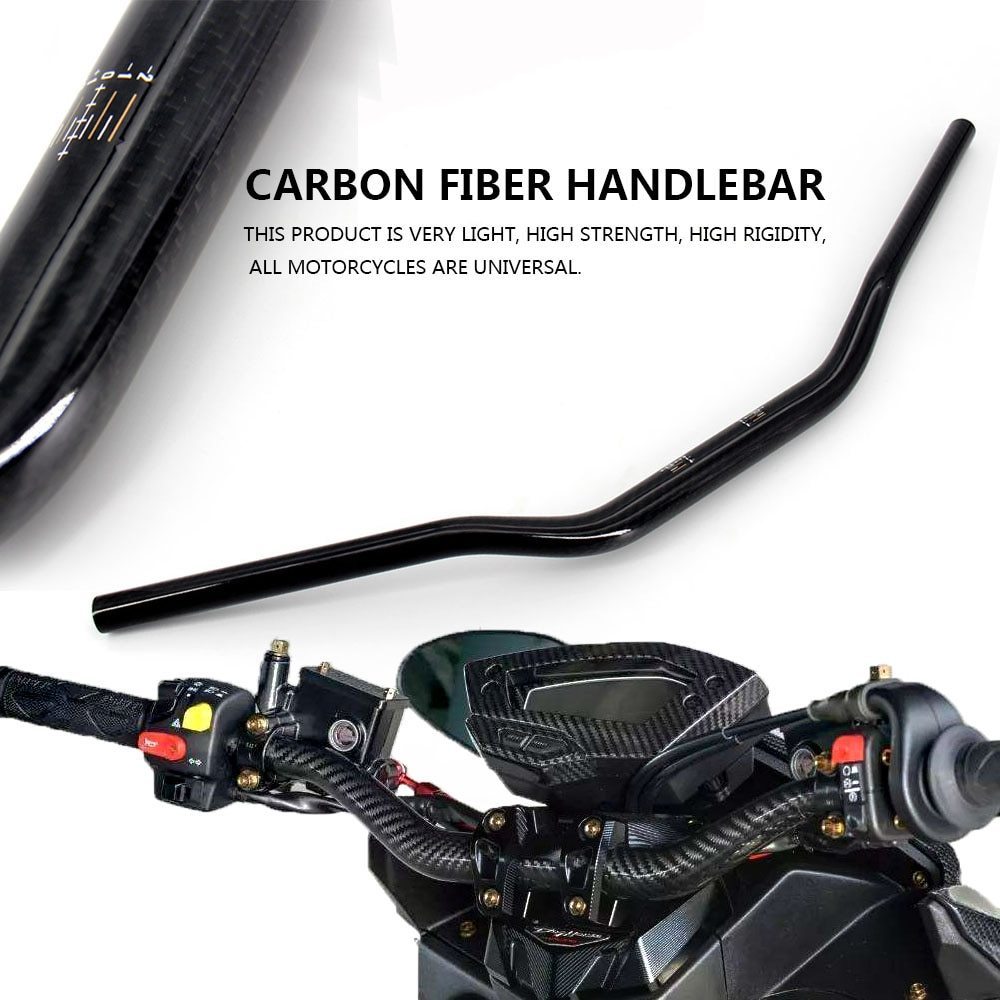 カーボンハンドルバー バイク オートバイ バイクパーツ 22mm用汎用ハンドルバー ドライカーボン 高耐久と高耐熱
