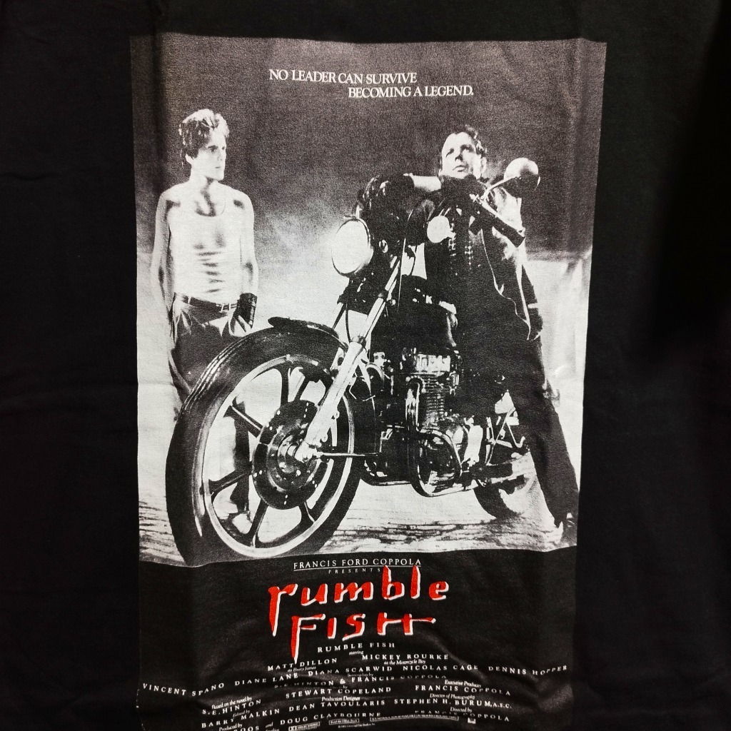映画『ランブルフィッシュ』（Rumble Fish）BIGプリントTシャツ 【 Lサイズ 】新品/送料無料◇マットディロン ミッキーローク コッポラ