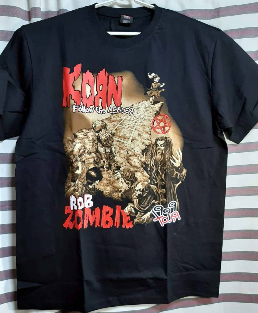 KORN コーン ロブゾンビ Rob Zombie ジョイントツアー「999TOUR」バンドTシャツ【Lサイズ】希少デザイン◆【 送料無料 】