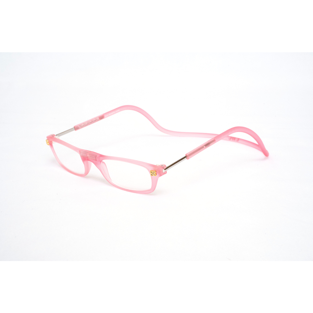 ☆ A-3.マットピンク ☆ 度数+2.50 老眼鏡 度数調整 通販 CLIC carina フィット 軽量 丈夫 首からかけられる シニアグラス 芸能人愛用の老