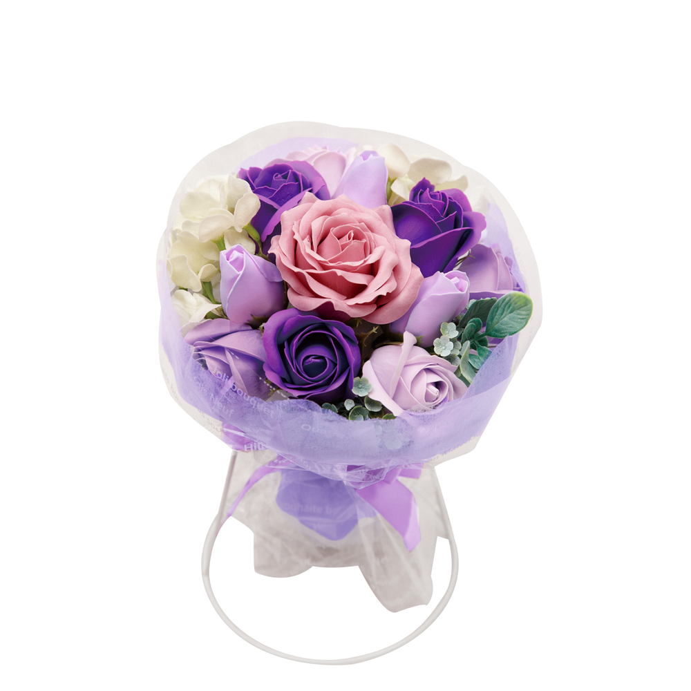 * purple bouquet mail order soap material soap car bon fragrance bouquet stand attaching clear case entering long-lasting .. for flower design . hand 