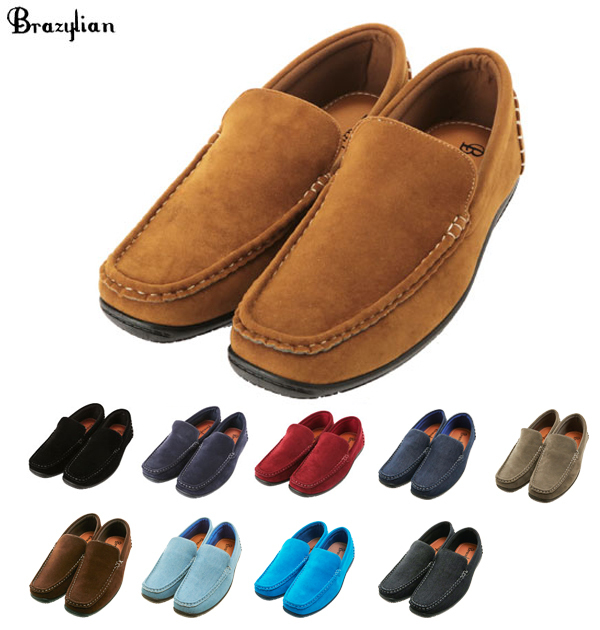 * GRAY. gray * 41(25.5-26cm) driving shoes men's slip-on shoes stylish deck shoes fake suede all season li