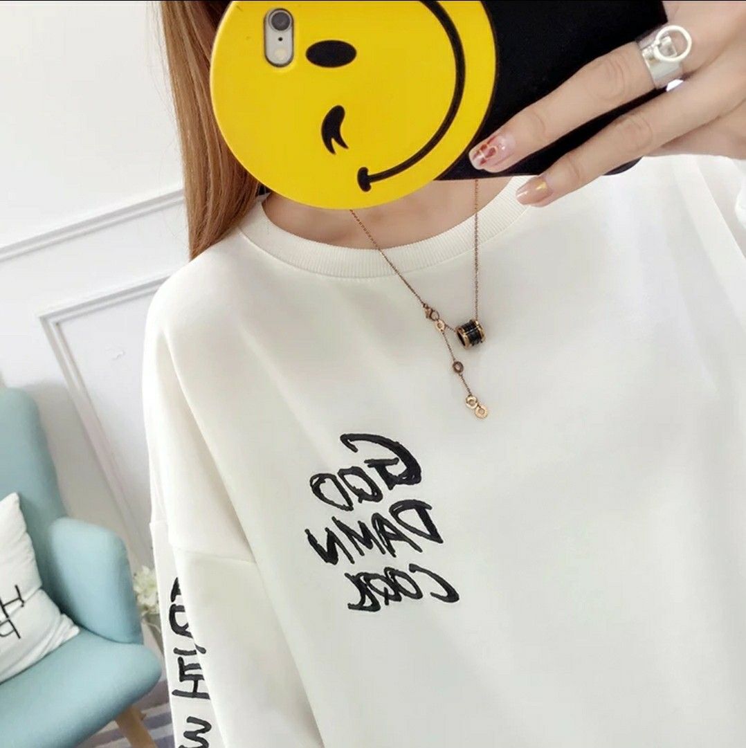 ダメージ加工　長袖　Tシャツ　レディース　ゆったり　大きいサイズ nari