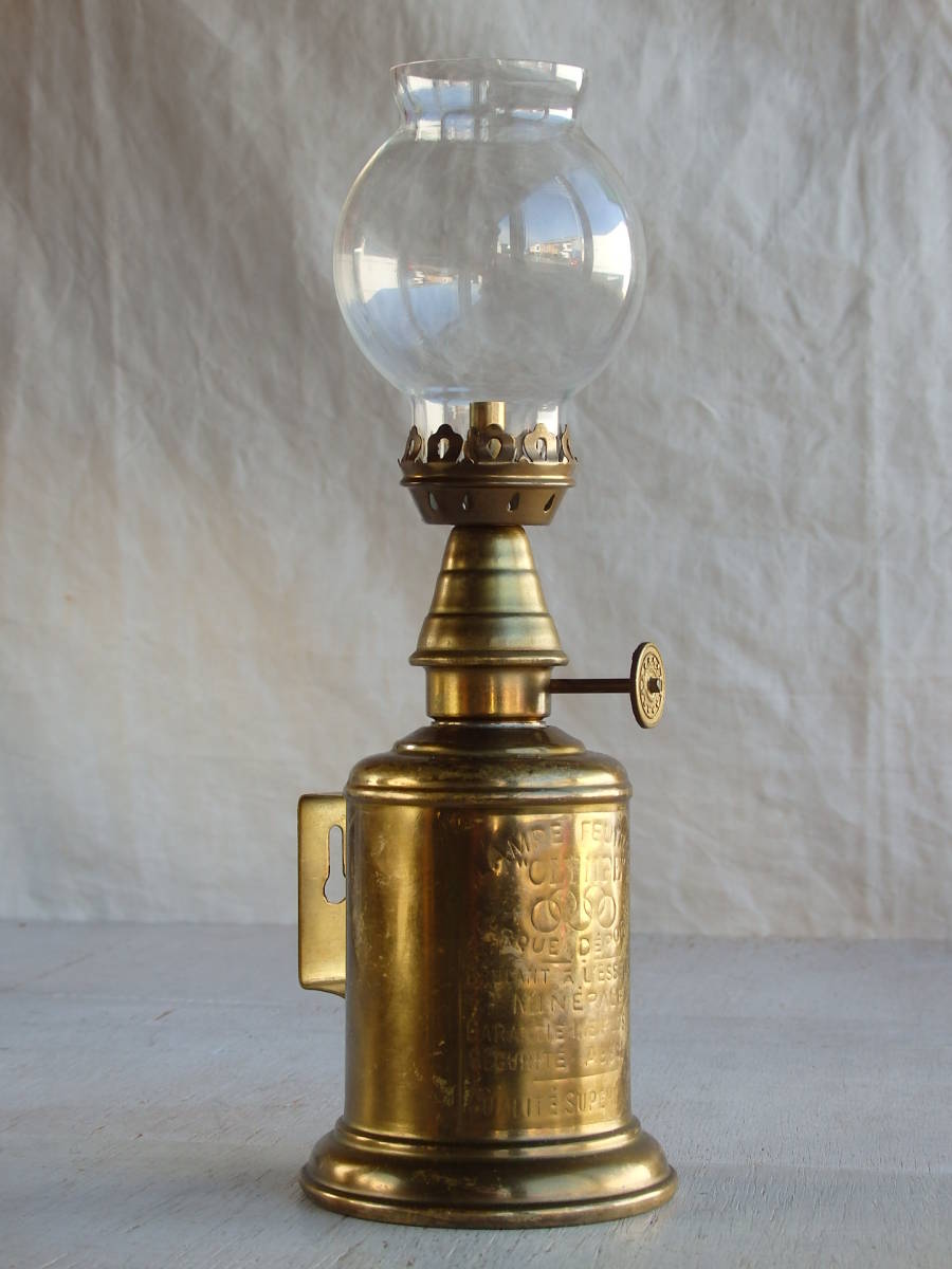 フランスアンティーク オイルランプ 灯具 ランタン 蚤の市 ブロカント ランタン 古道具 仏の画像1