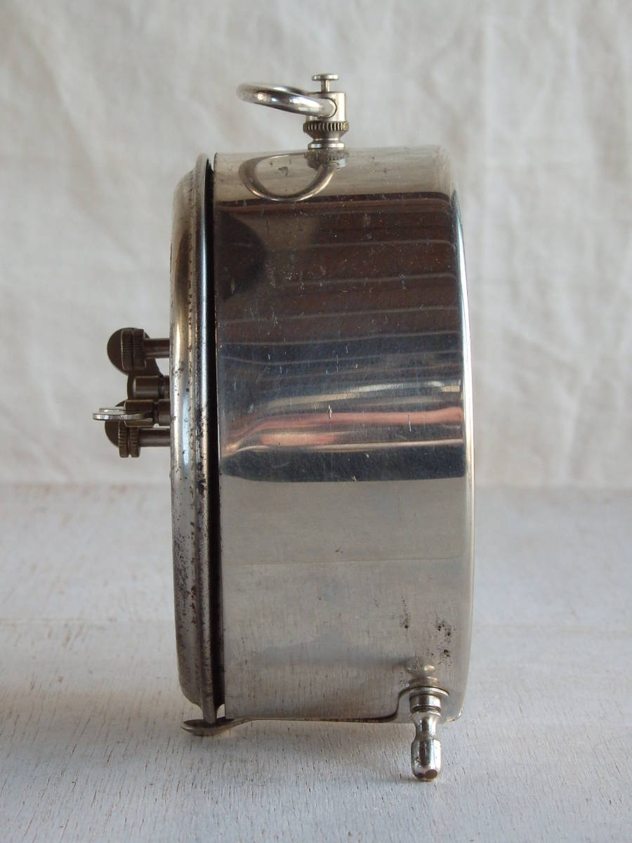 フランスアンティーク 時計 置時計 目覚まし時計 古い 手巻き ブロカント ビンテージ 蚤の市 仏 ジャンクの画像5