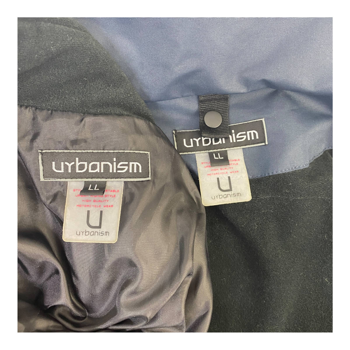 【美品】 urbanism アーバニズム 中綿インナー付きライディングジャケット UNJ-101 LLサイズ 青系 ブルー系 2072-100の画像7