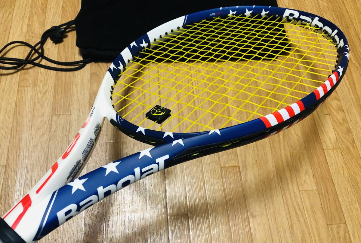 送料無料　極美品　Babolat PURE AERO US STAR バボラ ピュア アエロ US STAR 　2016 100sq 300g　限定星条旗カラー　新品元グリップ交換_画像2