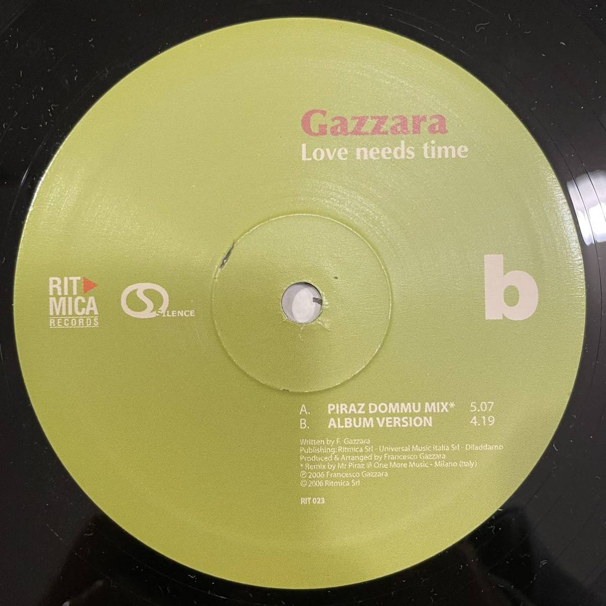 【12inch レコード】Gazzara 「Love Needs Time」Ritmica Records / RIT 023_画像3