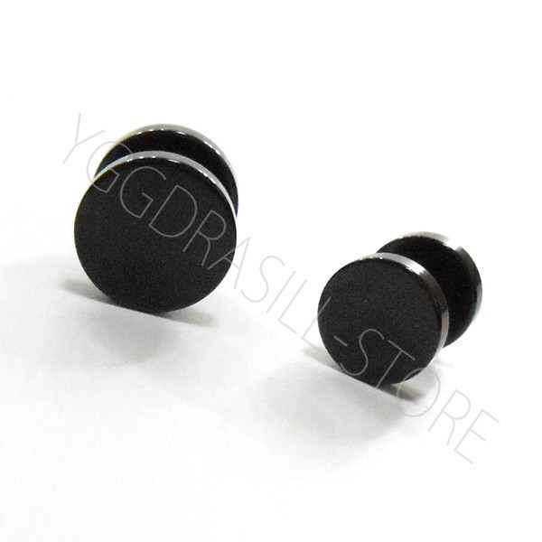 YGG★新品 プラグ バーベル ダンベル ピアス 黒 大 10mm 18G ブラック g-dragon ジヨン 1個 片耳 BTS 登坂 メンズ アクセサリー_画像3