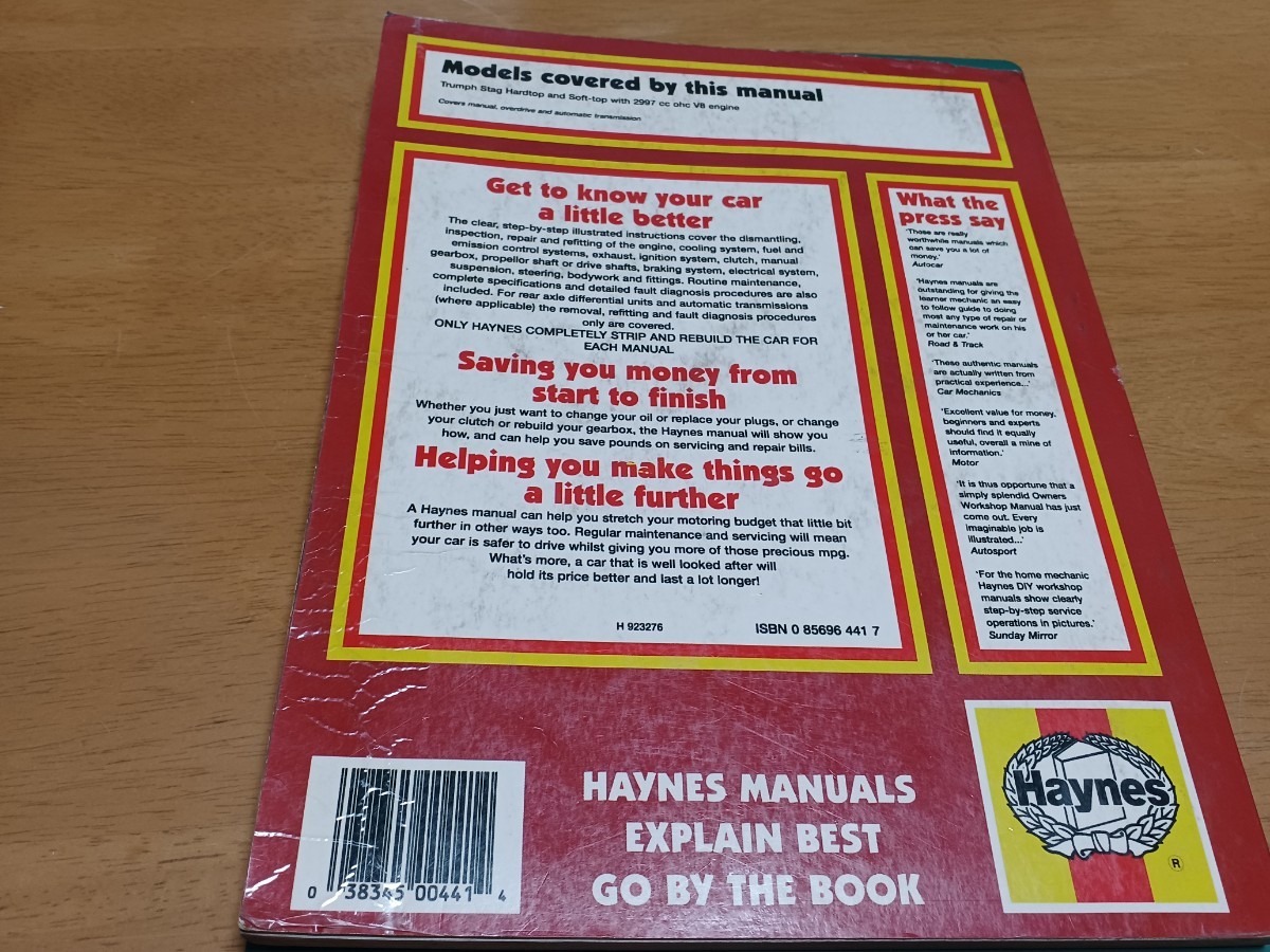 # prompt decision free shipping # partition nzHaynes Triumph Triumphs tag stag1970-1978/2997CC V8 owner's Work shop manual service book maintenance book