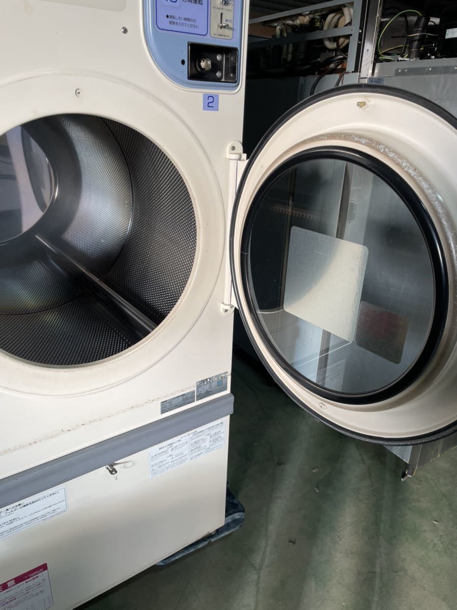  used business use Sanyo gas dryer coin type dryer SCD-3132GC single phase 200V propane gas 13kg coin laundry operation verification settled ③