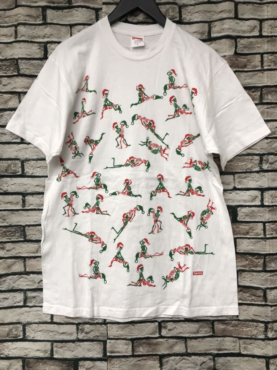 極美品★SUPREME シュプリーム★17AW Christmas Tee クリスマススカルプリントTシャツ