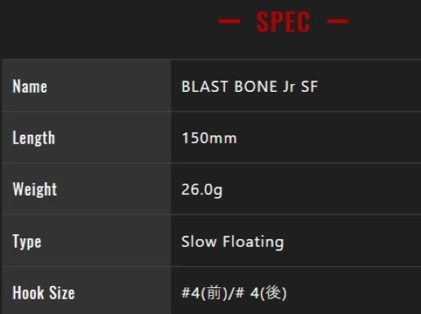 ジャッカル ブラストボーン Jr. SF マッディシークレットチャート 150mm ビッグベイト_画像2