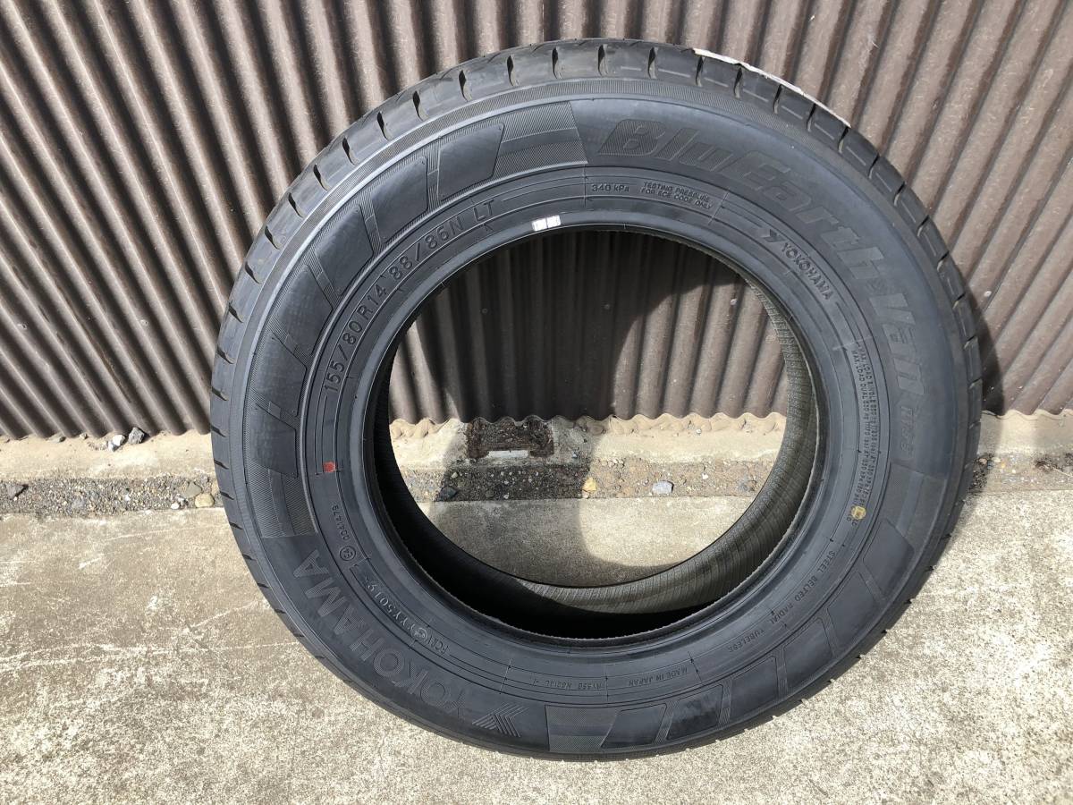 【在庫限定品】2019年製 新品 ヨコハマタイヤ 155/80R14 88/86N BluEarth-Van RY55 　1本のみ◆D1984_画像1