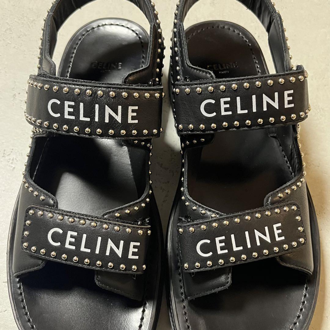 大人気!大人気!42サイズ CELINE セリーヌ スタッズ レオ ベルクロ