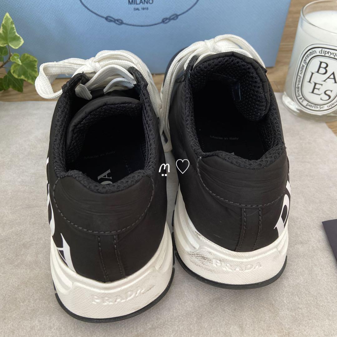低価格の PRADA プラダ スニーカー 36 23cm相当 ブラック ナイロン