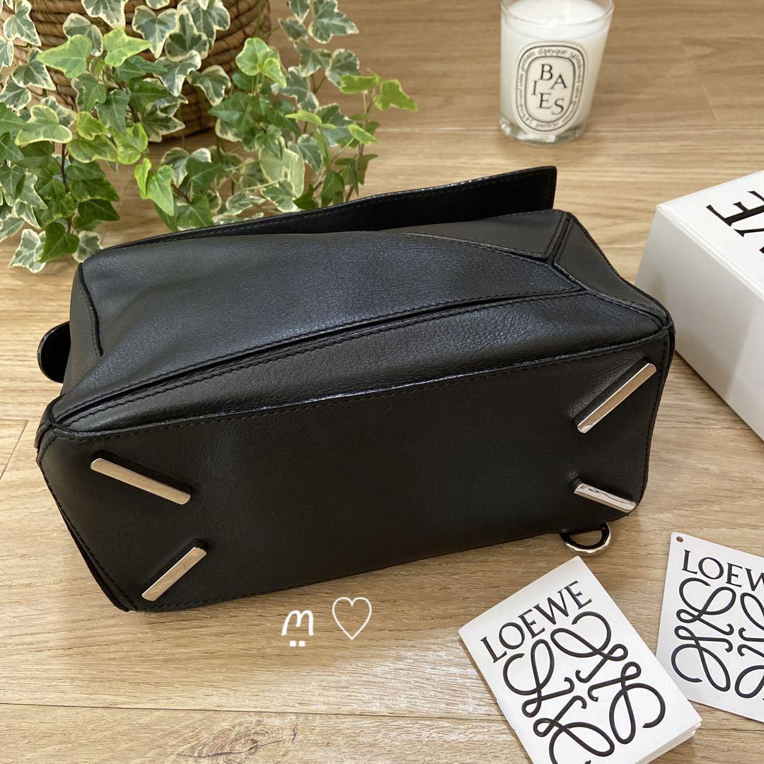 送料無料 LOEWE ロエベ パズルバッグ スモール ブラック レザーハンドバッグ ショルダーストラップ欠品 5