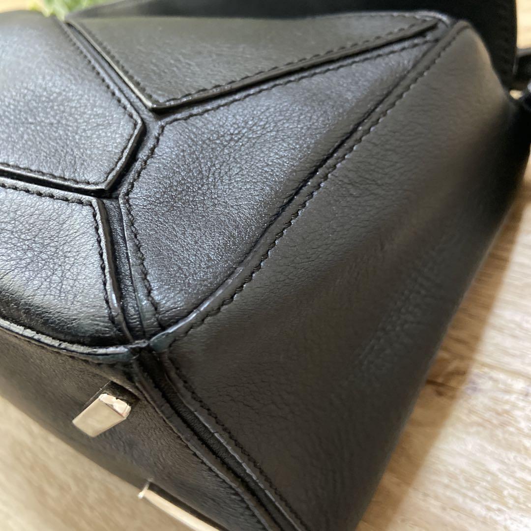 送料無料 LOEWE ロエベ パズルバッグ スモール ブラック レザーハンドバッグ ショルダーストラップ欠品 6