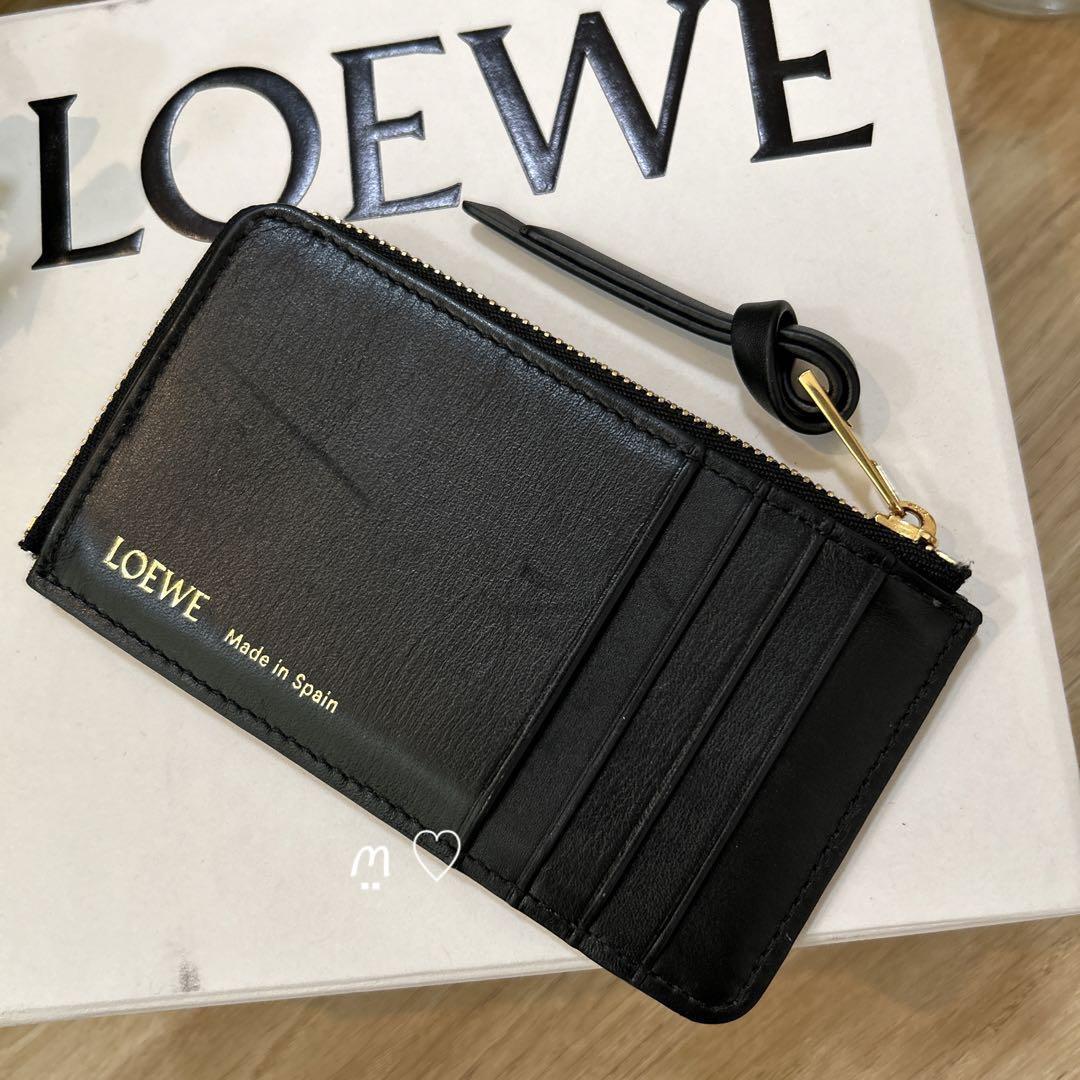 送料無料　LOEWE　ロエベ　アナグラムジャガード　コインカードホルダー　フラグメントケース　ミニ財布　ブラック