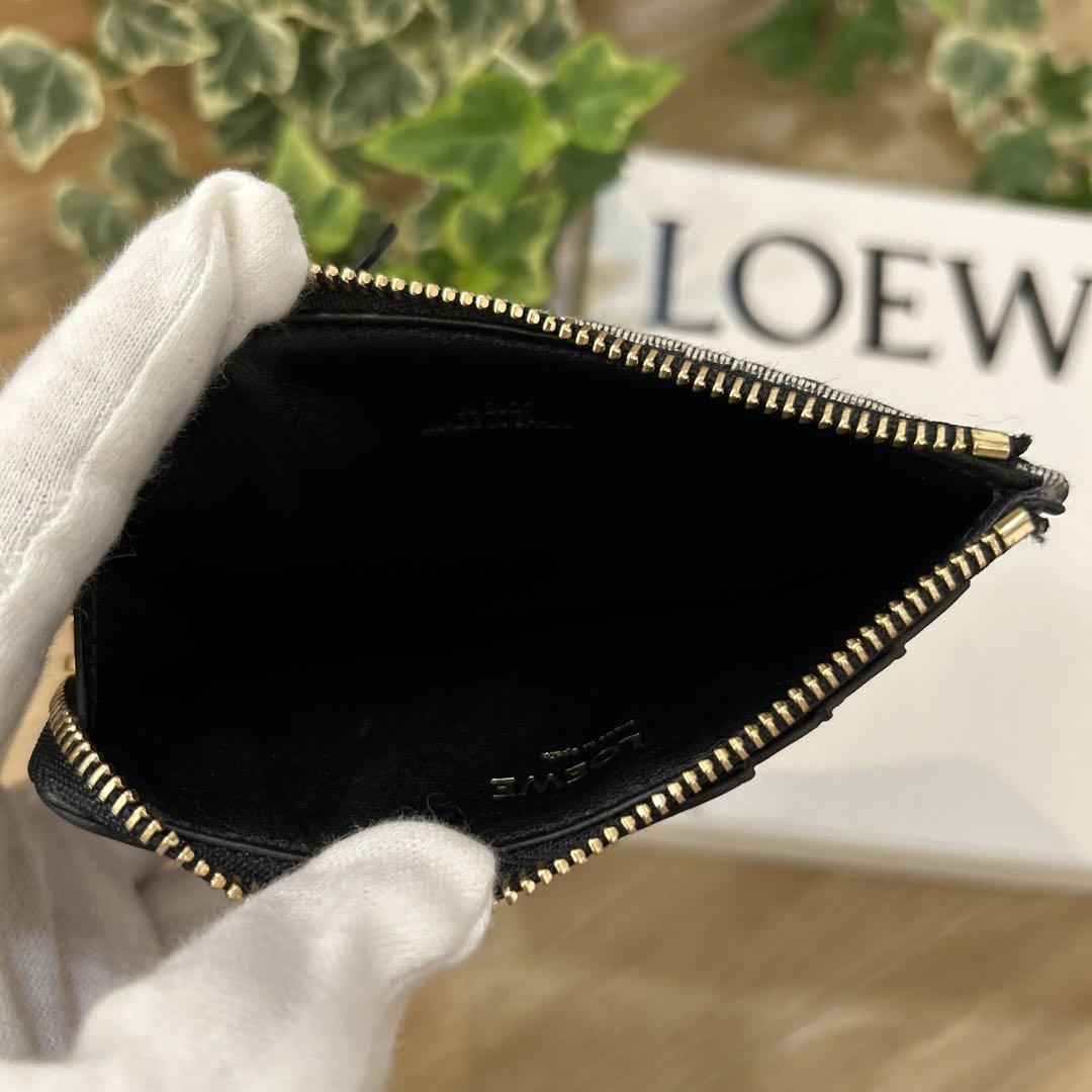 送料無料　LOEWE　ロエベ　アナグラムジャガード　コインカードホルダー　フラグメントケース　ミニ財布　ブラック