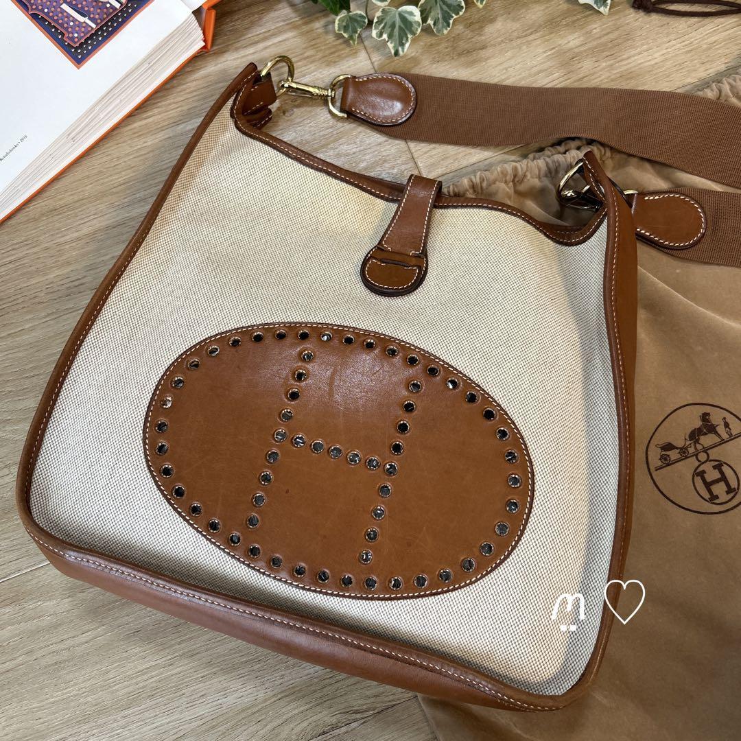 送料無料 HERMES エルメス エブリンGM ゴールド金具 トワル 斜めがけ
