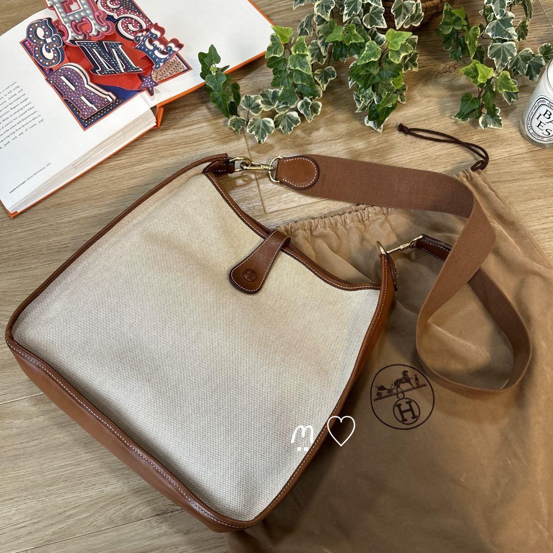送料無料 HERMES エルメス エブリンGM ゴールド金具 トワル 斜めがけ