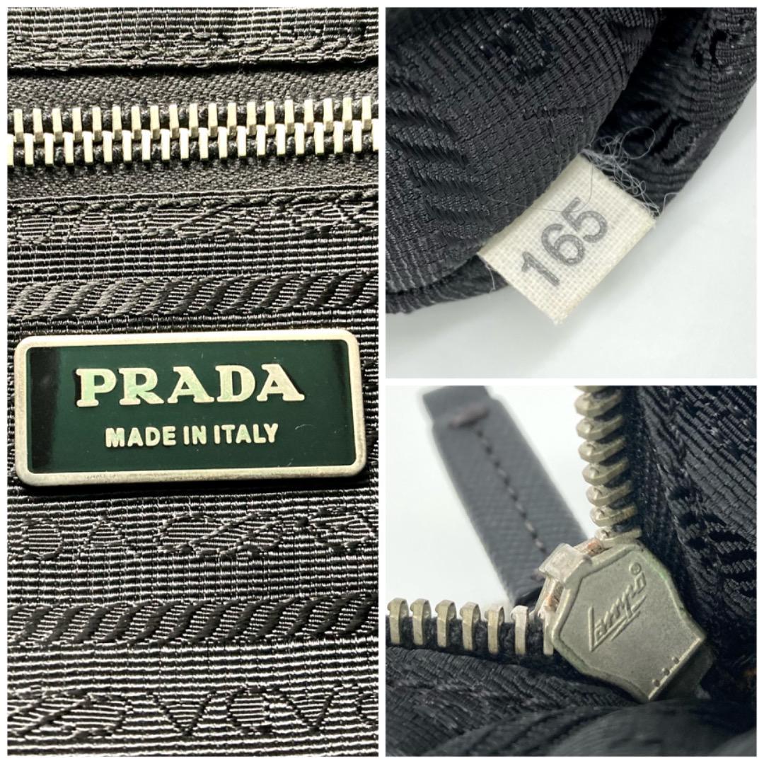 極美品◇PRADA プラダ 三角ロゴ アクセサリーポーチ ハーフムーン
