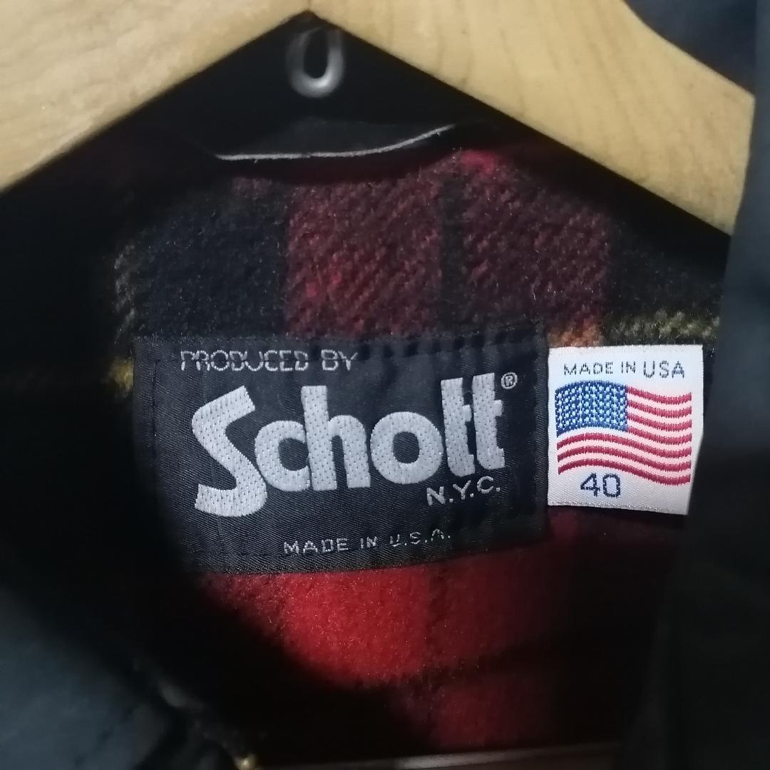 在庫有り お買い得 Schott レザーハンティングジャケット タータン